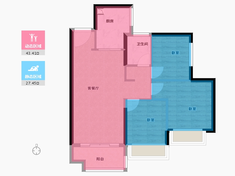 广东省-广州市-兰亭香麓-63.24-户型库-动静分区