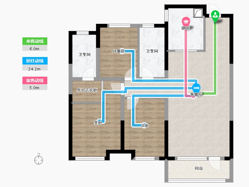 吉林省-长春市-保利和光尘樾-94.32-户型库-动静线