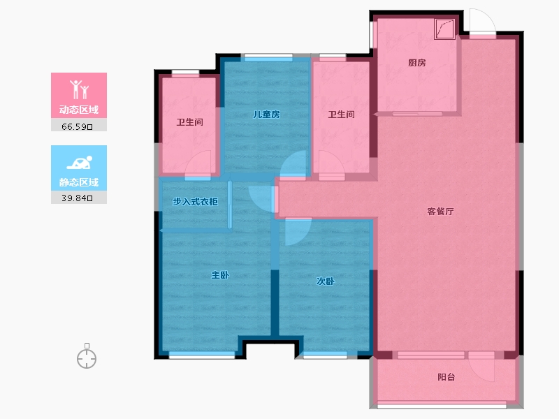 吉林省-长春市-保利和光尘樾-94.32-户型库-动静分区