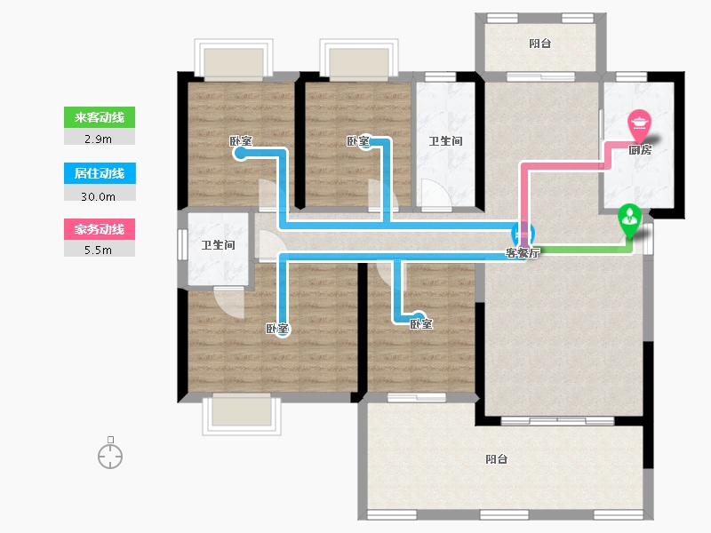 湖南省-邵阳市-阳光公园里-114.69-户型库-动静线