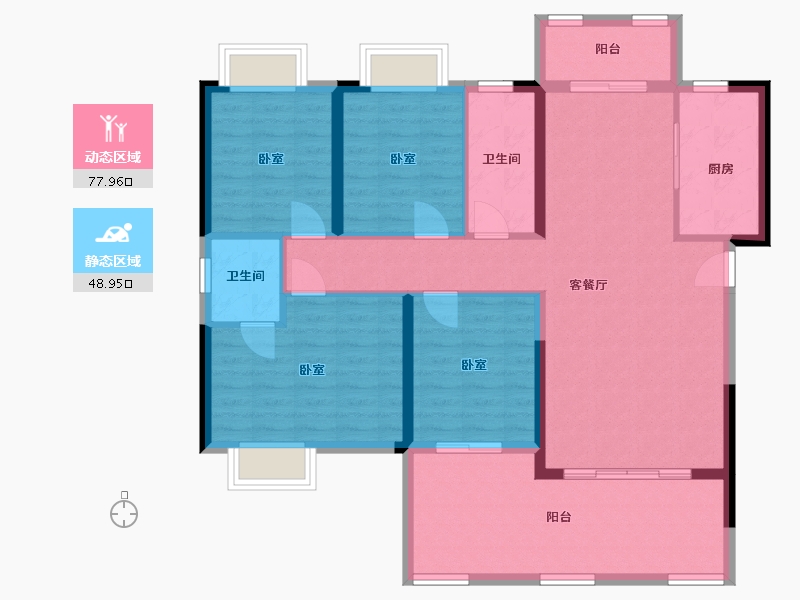 湖南省-邵阳市-阳光公园里-114.69-户型库-动静分区