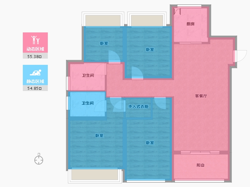 江苏省-无锡市-无锡中海寰宇天下-98.00-户型库-动静分区