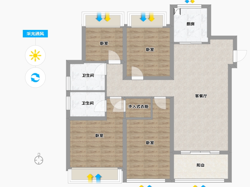 江苏省-无锡市-无锡中海寰宇天下-98.00-户型库-采光通风