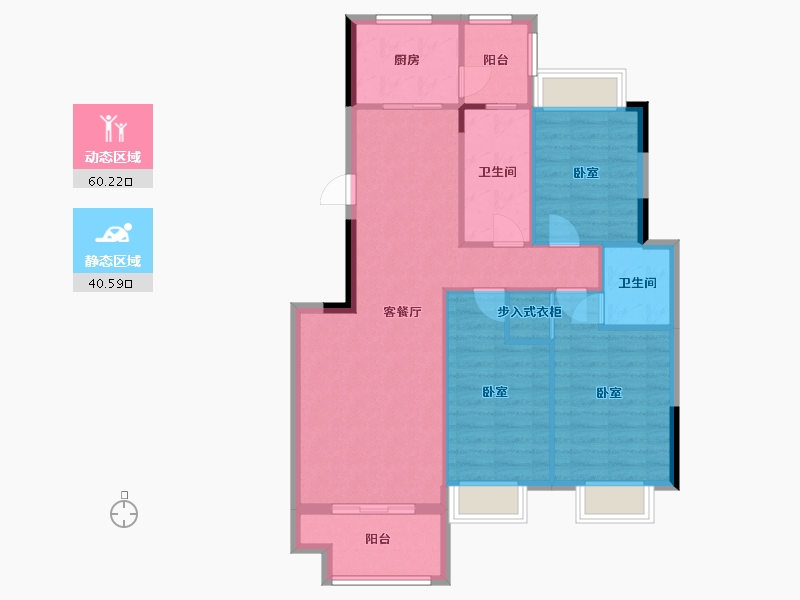 湖南省-衡阳市-雅士林欣城江岳府-91.46-户型库-动静分区