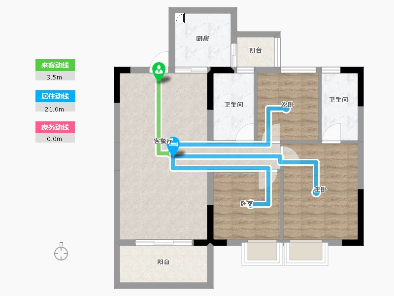 湖北省-黄冈市-麻城金丰国际生态城-80.35-户型库-动静线