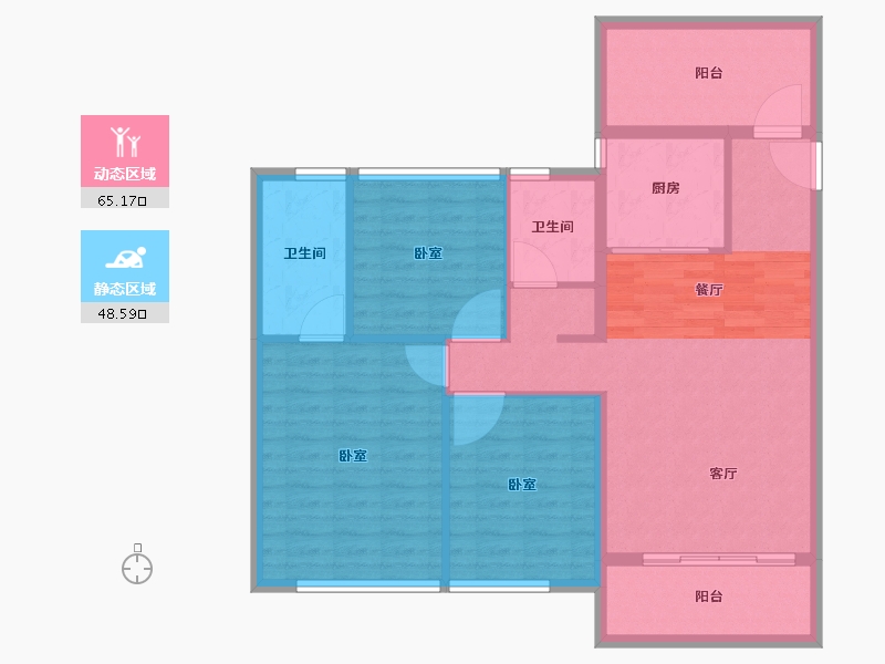 广东省-惠州市-保利鹿江来-103.24-户型库-动静分区