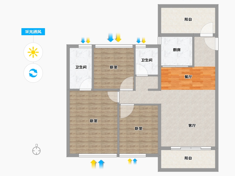 广东省-惠州市-保利鹿江来-103.24-户型库-采光通风