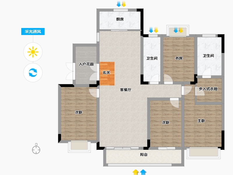 河南省-平顶山市-汝州祥诚公园首府-140.00-户型库-采光通风