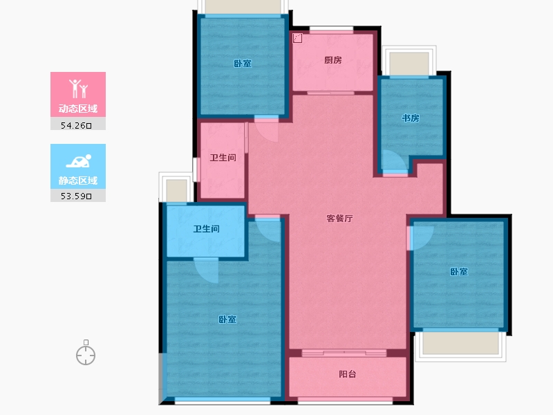 江苏省-无锡市-无锡中海寰宇天下-96.00-户型库-动静分区