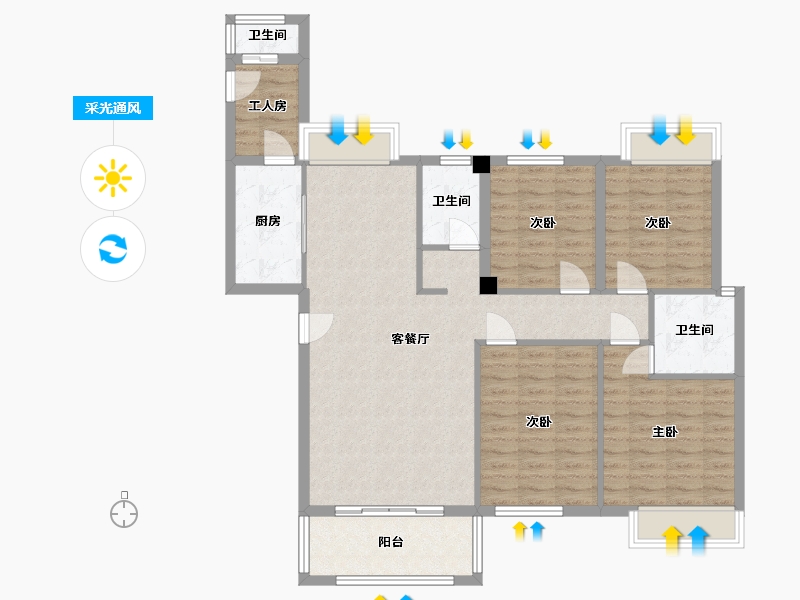 江西省-赣州市-豪门新城-110.54-户型库-采光通风