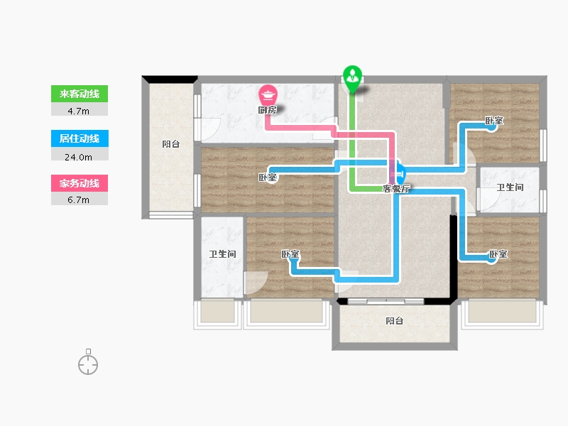 广东省-梅州市-宁江新城六期【君和盛世】-93.69-户型库-动静线