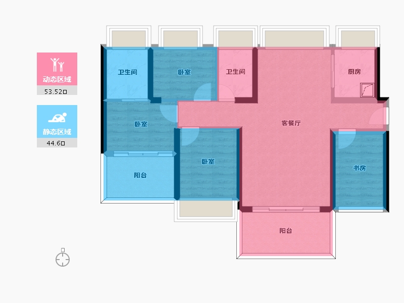 广东省-惠州市-书香里园-86.86-户型库-动静分区