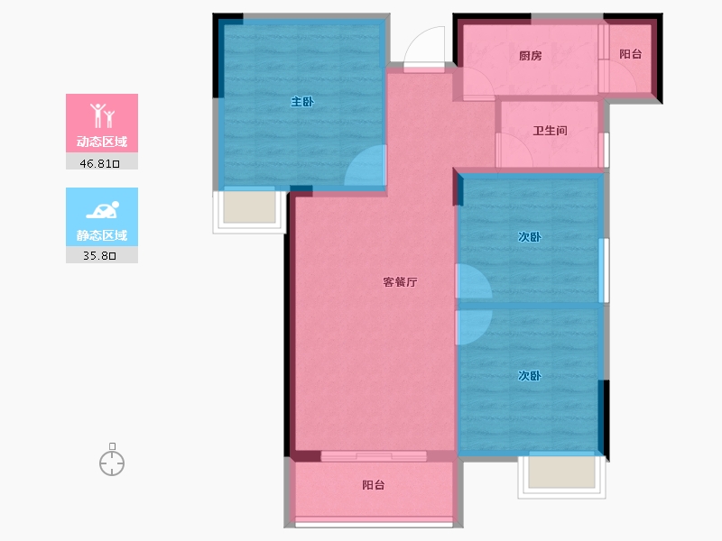 湖北省-黄冈市-麻城金丰国际生态城-74.05-户型库-动静分区