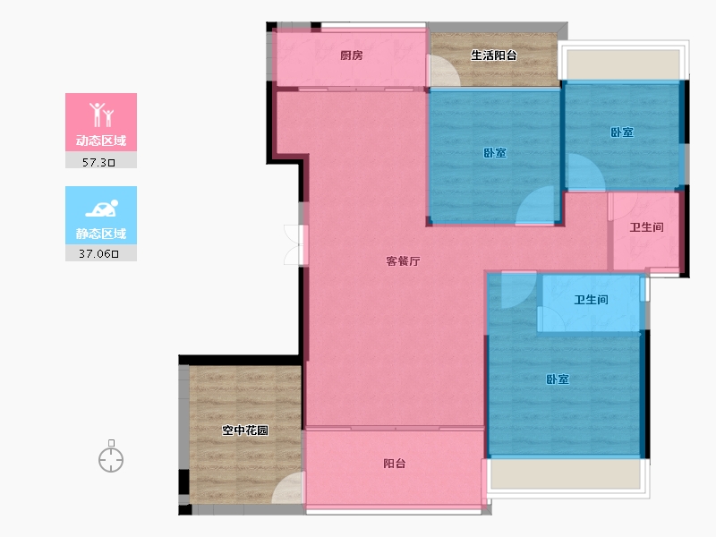 湖南省-邵阳市-邦盛凤凰城御都-100.53-户型库-动静分区