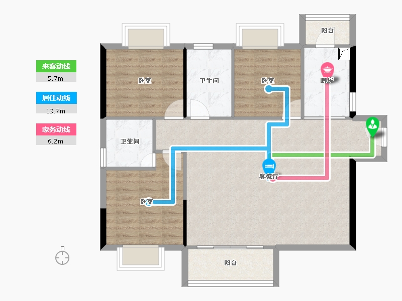 广东省-东莞市-御海蓝岸臻品-89.45-户型库-动静线