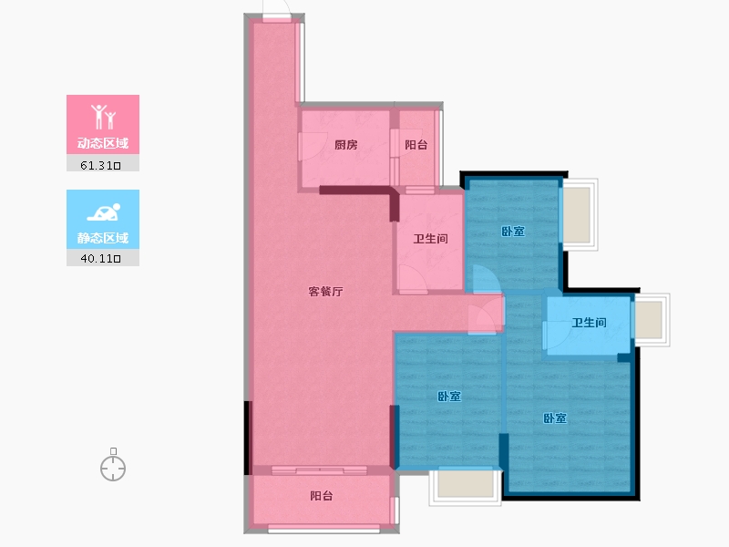 广东省-梅州市-印象唐苑-90.93-户型库-动静分区