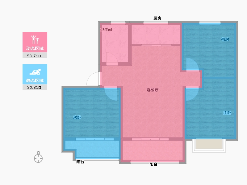 山东省-济宁市-金祥凤凰城-93.99-户型库-动静分区