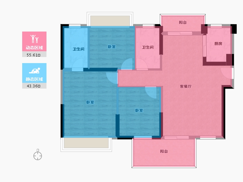 广东省-惠州市-源东云锦二期-89.10-户型库-动静分区