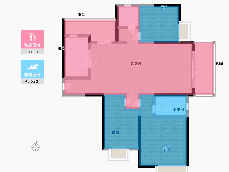 湖南省-岳阳市-保利翡翠湾-102.02-户型库-动静分区