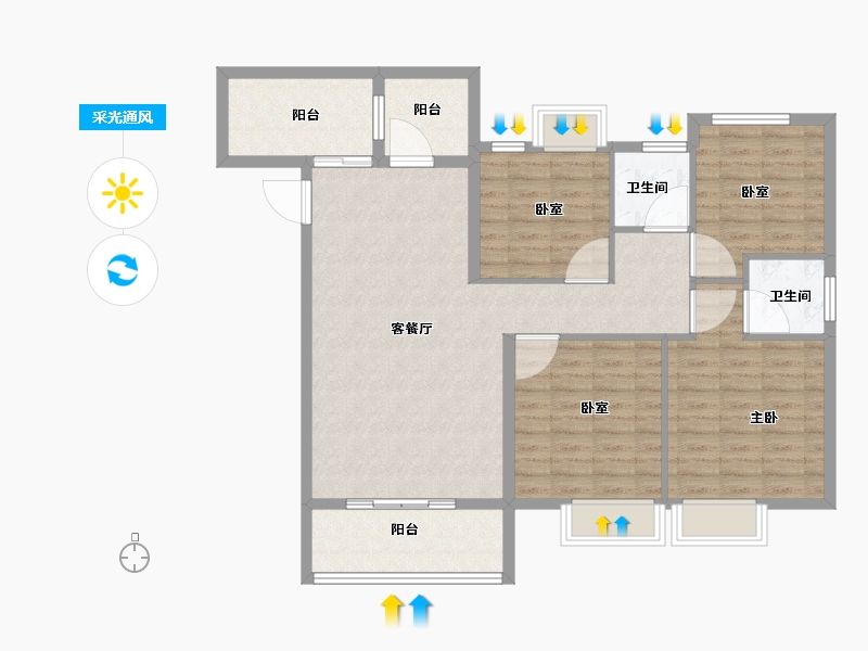 湖北省-黄冈市-麻城金丰国际生态城-108.39-户型库-采光通风