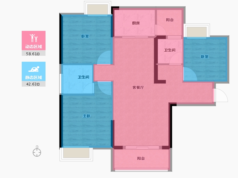 湖北省-黄冈市-麻城金丰国际生态城-91.06-户型库-动静分区