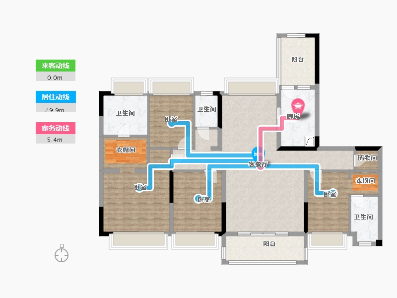 广东省-梅州市-梅州客天下东城森林湖-145.20-户型库-动静线