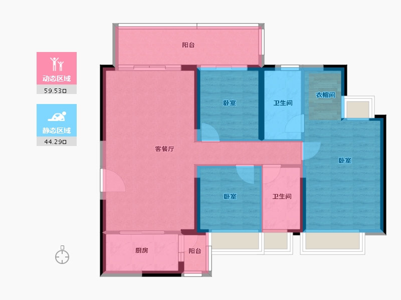 广东省-阳江市-浩丰海棠湾-93.43-户型库-动静分区