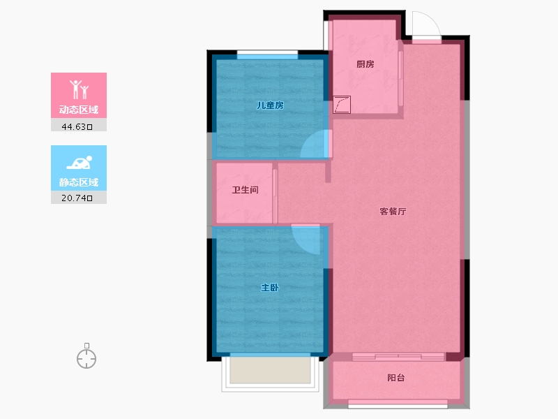 吉林省-长春市-万达长春国际影都-58.62-户型库-动静分区