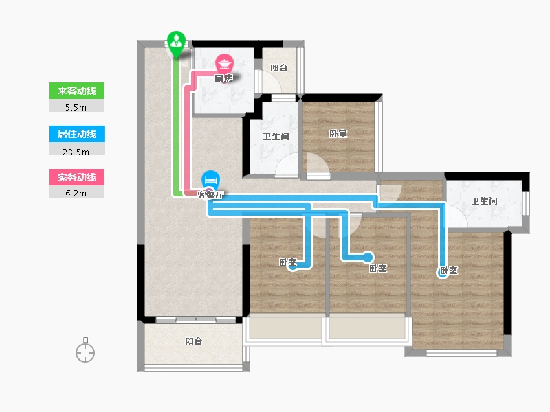 广东省-佛山市-龙光天曜-87.87-户型库-动静线