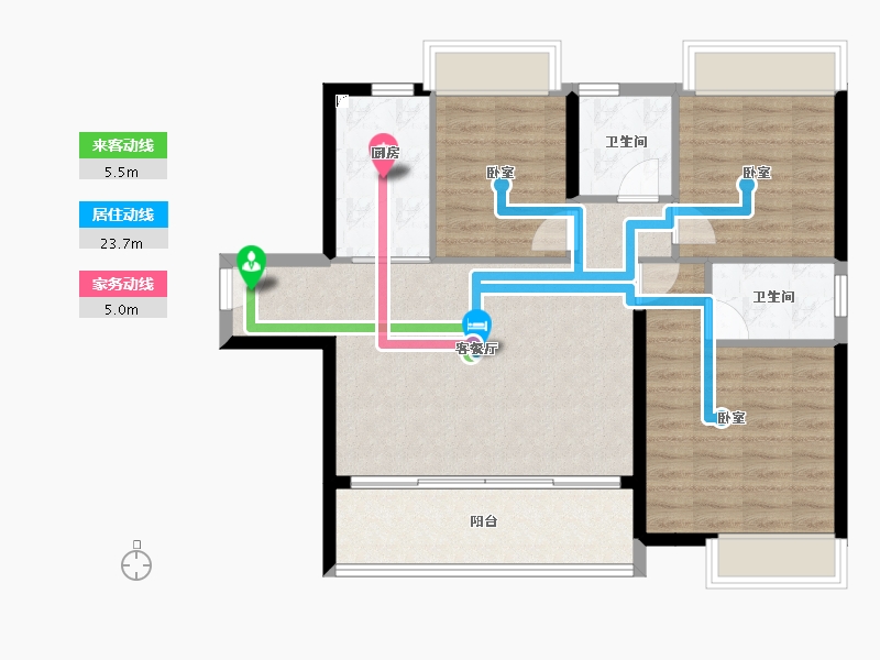 广东省-江门市-保利中央公馆-84.31-户型库-动静线