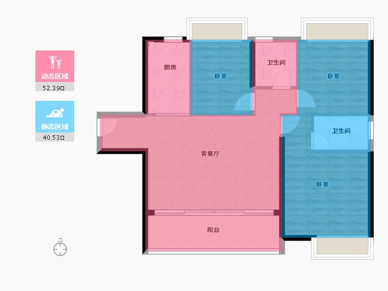 广东省-江门市-保利中央公馆-84.31-户型库-动静分区