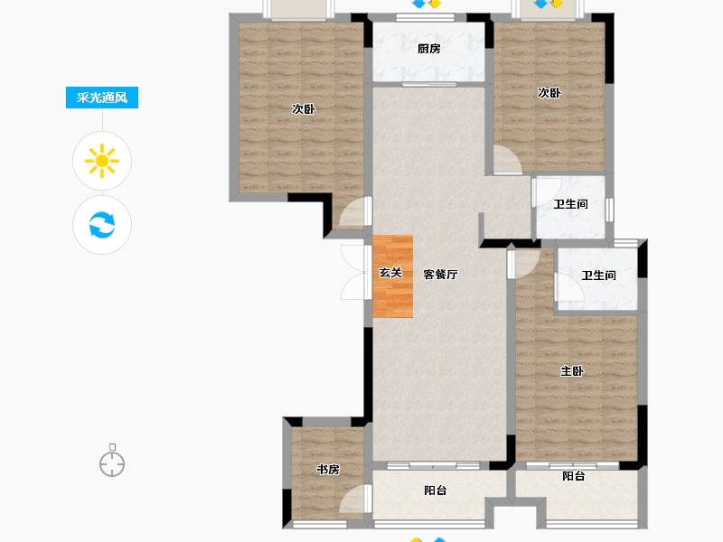 河南省-平顶山市-汝州祥诚公园首府-123.99-户型库-采光通风