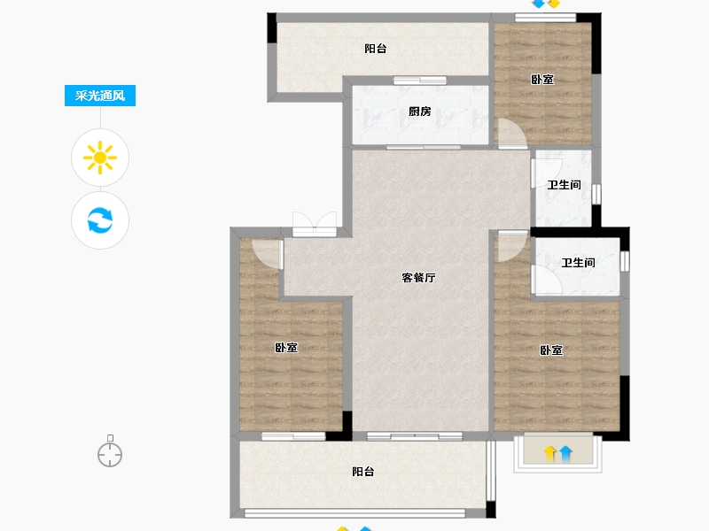 河南省-周口市-新城壹品-101.58-户型库-采光通风