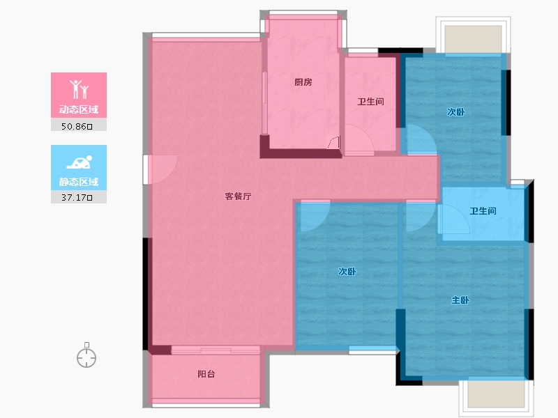 广东省-佛山市-新仕名府-79.31-户型库-动静分区