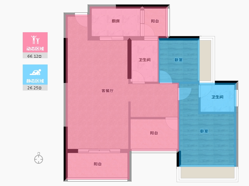 广东省-江门市-益丽龙湖-82.66-户型库-动静分区