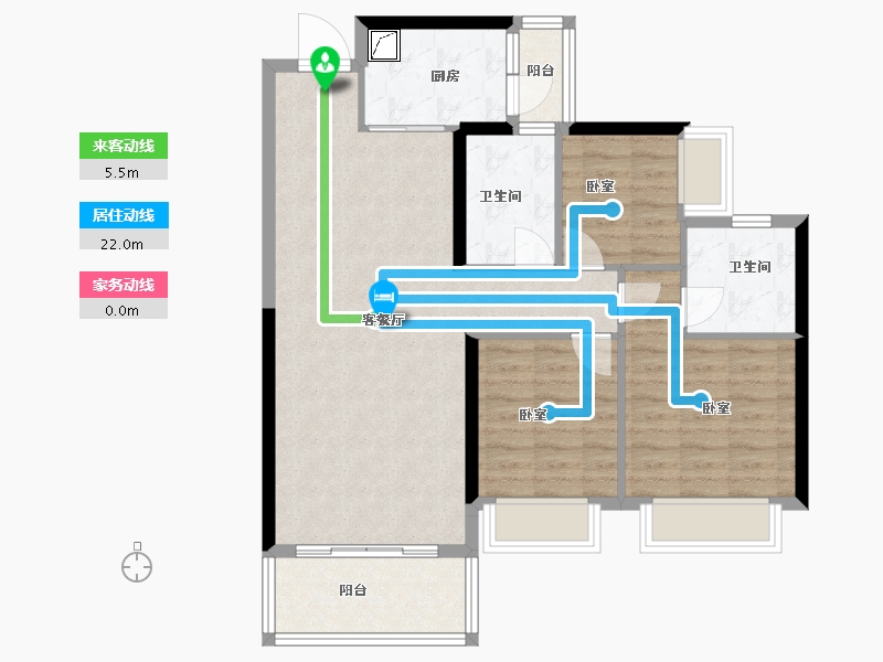 广东省-河源市-河源市商业中心|坚基·美丽城-84.99-户型库-动静线