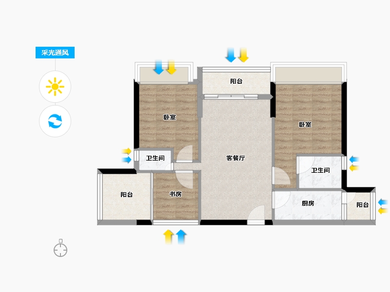 广东省-江门市-益丽龙湖-71.12-户型库-采光通风