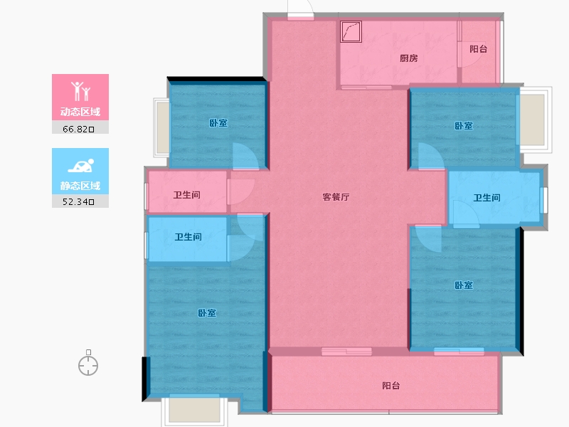 广东省-梅州市-飞翔云数码港-108.97-户型库-动静分区