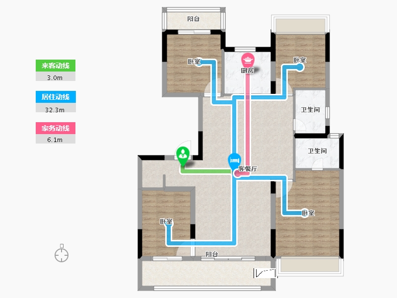 湖南省-长沙市-金茂建发·泊悦-119.00-户型库-动静线