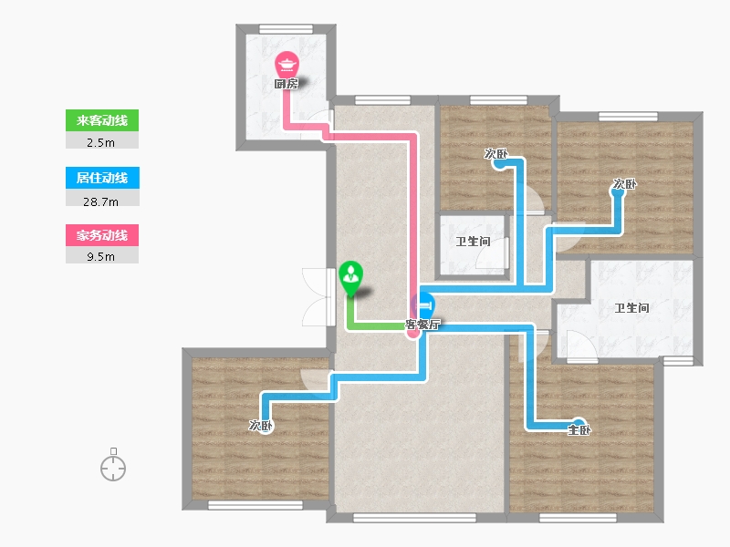 吉林省-长春市-融创洋浦壹號-106.25-户型库-动静线