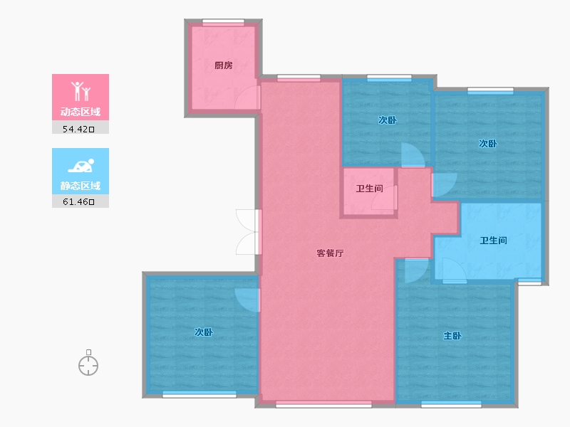 吉林省-长春市-融创洋浦壹號-106.25-户型库-动静分区