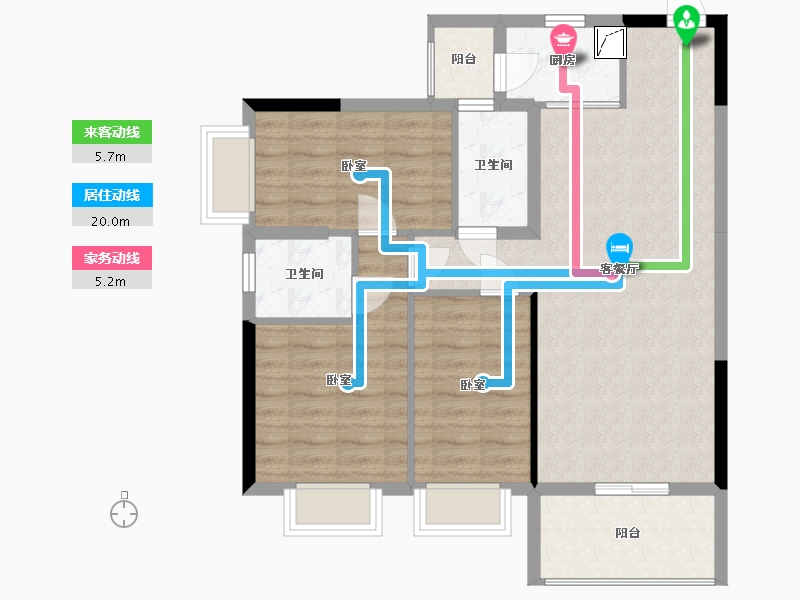 广东省-梅州市-飞翔云数码港-82.75-户型库-动静线