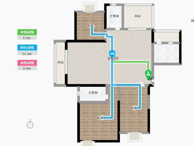 湖南省-岳阳市-保利翡翠湾-111.25-户型库-动静线