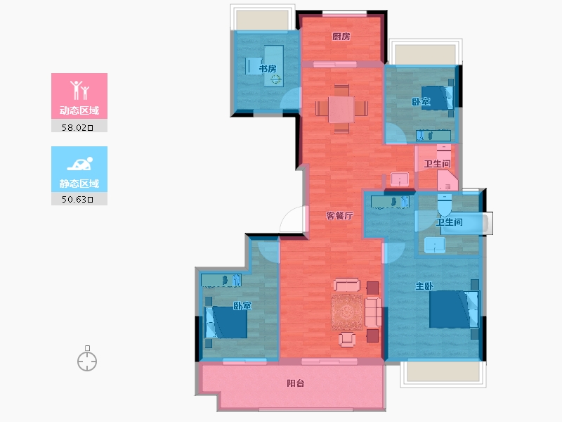 安徽省-黄山市-中科智宸-97.84-户型库-动静分区