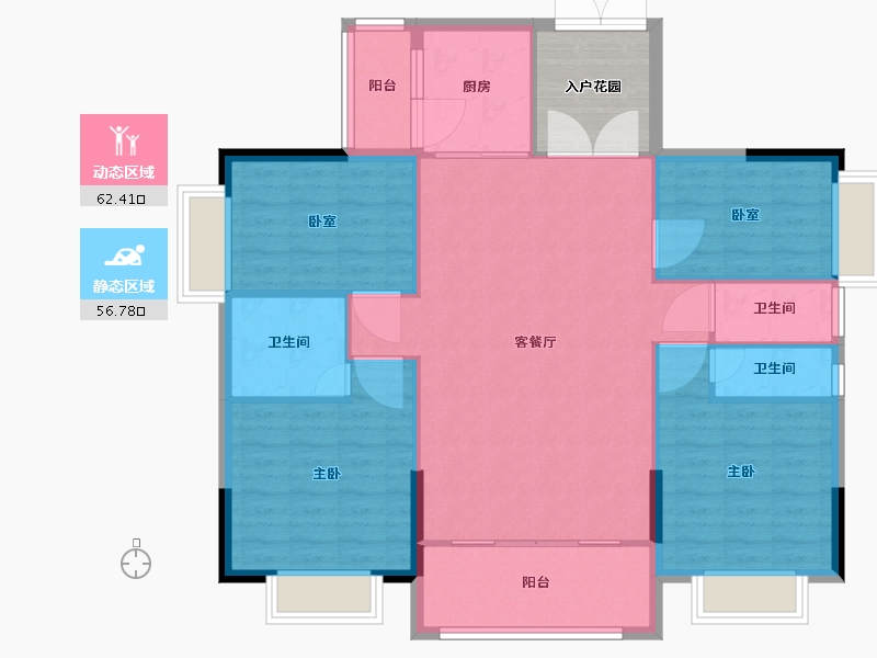 广东省-清远市-金保利·世界城-115.16-户型库-动静分区