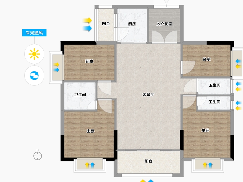 广东省-清远市-金保利·世界城-115.16-户型库-采光通风