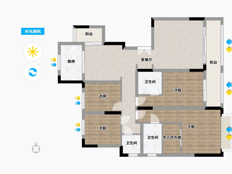 山东省-滨州市-悦海文苑-122.72-户型库-采光通风