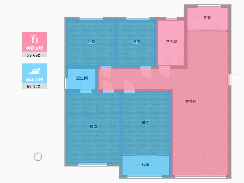 山东省-淄博市-聚恒逸居馨苑-111.44-户型库-动静分区