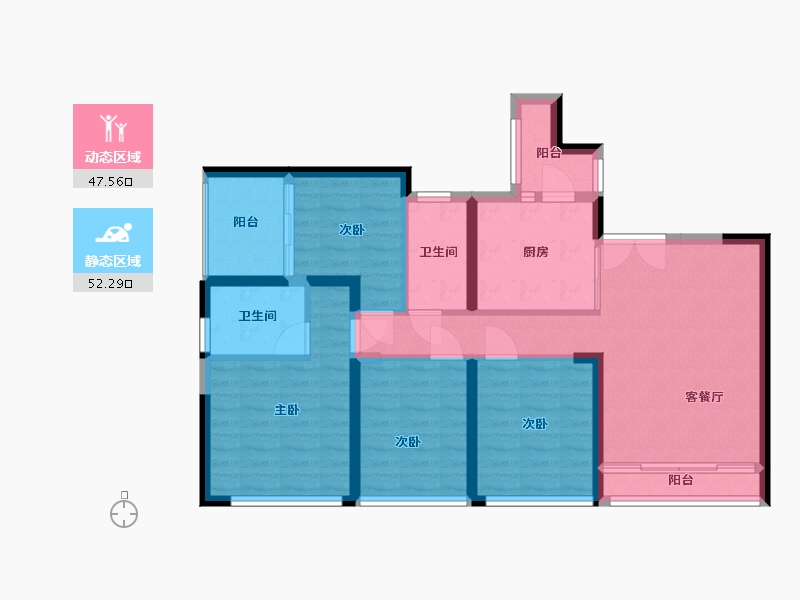 广东省-深圳市-龙光玖钻-88.57-户型库-动静分区