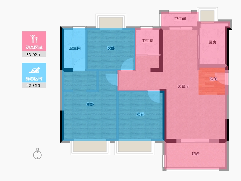 福建省-福州市-万旭天玺-86.00-户型库-动静分区